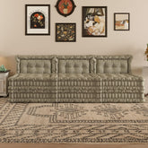 WOWMAX Floor Sofa Couch Bed Convertible Lazy Sofa,Velvet-Taupe
